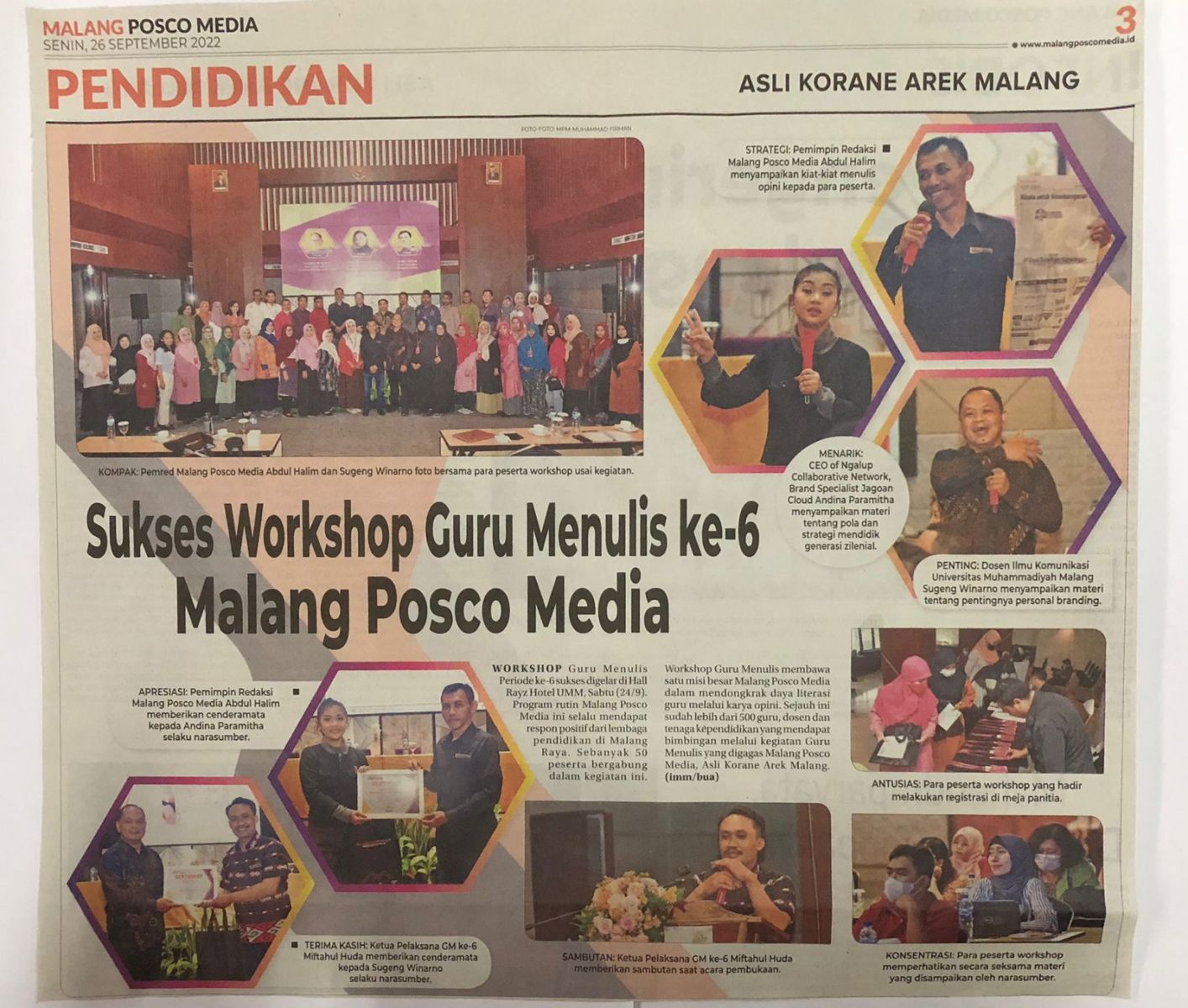 Sukses Workshop Guru Menulis Ke-6 Malang Posco Media - Malang Posco ...